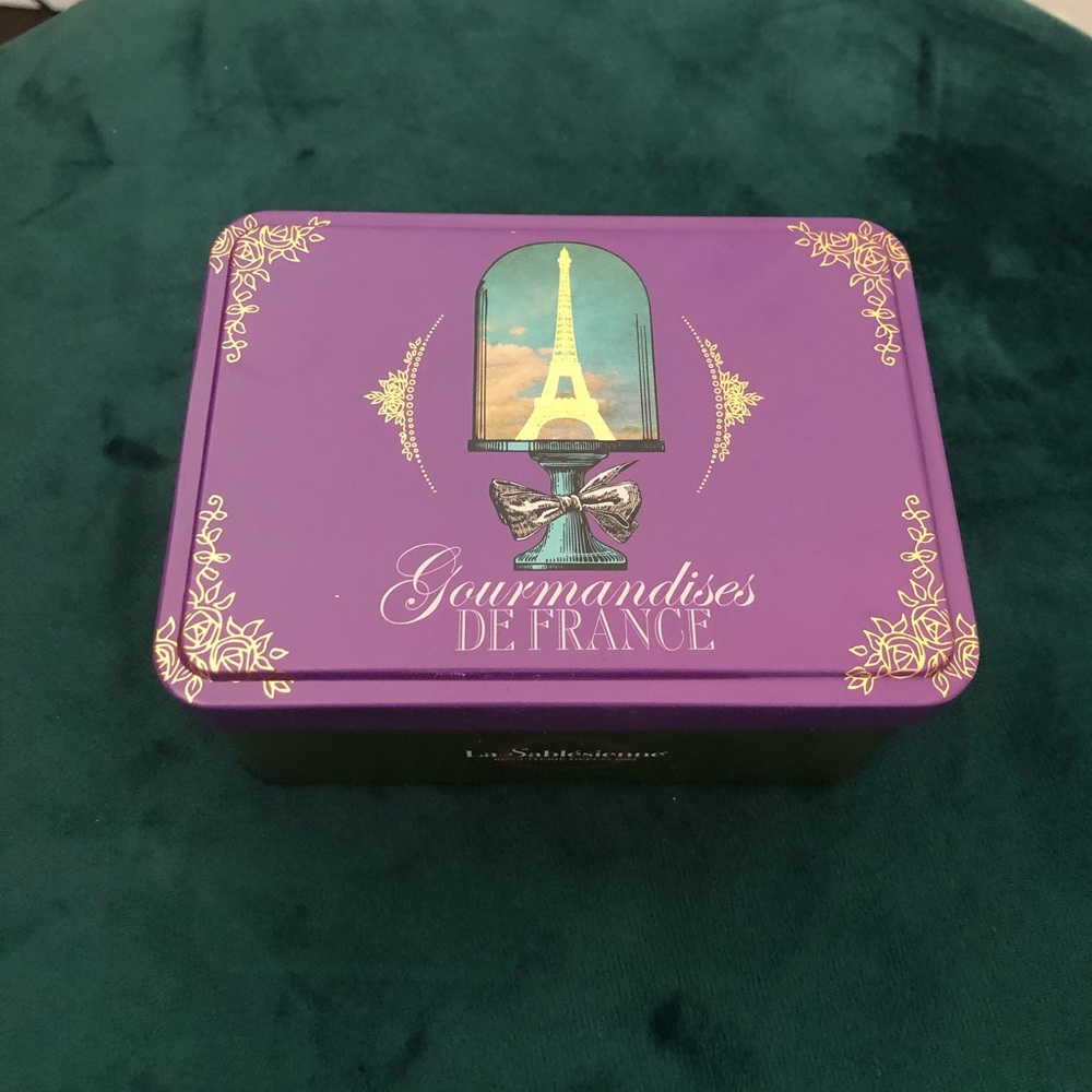 French Metal Tin Box With Eiffel Tower
